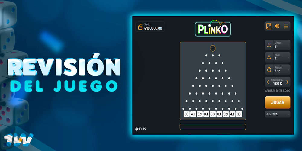 Revisión del juego Plinko por 1win