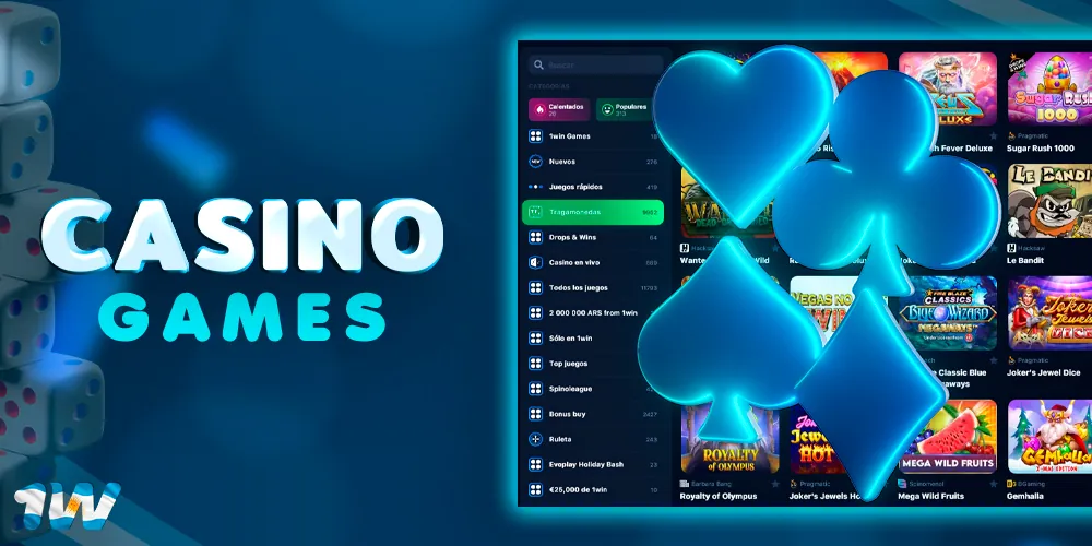 Juegos en línea de diferentes tipos en el casino 1win