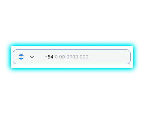 Introducción del número de teléfono